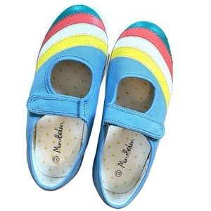 Mini Boden Mary Jane sneakers with rainbow toes size 33 with box size 2